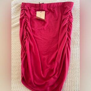 Vibrant Pink Ruched Skirt